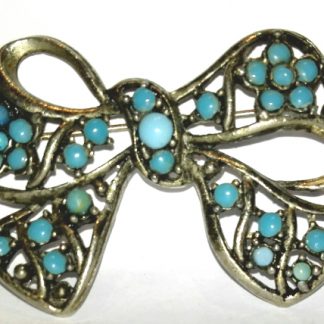 spilla fiocco turchese faux turquoise bow brooch