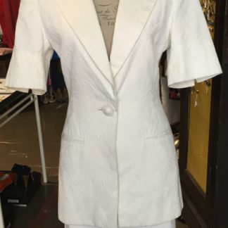 Tailleur in cotone broccato bianco